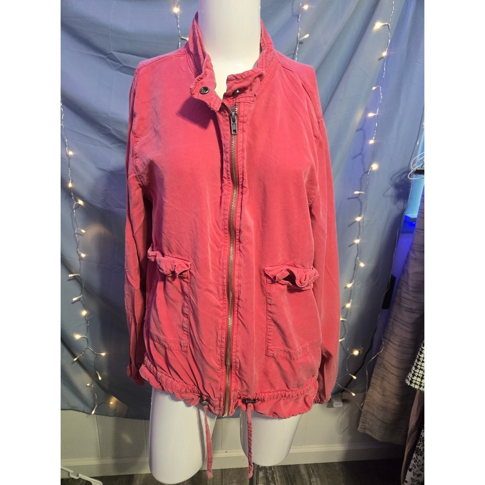 Anthropologie Sanctuary Garnet Rose Drawstring Utility Jacket Sz XL MSRP‎ $139